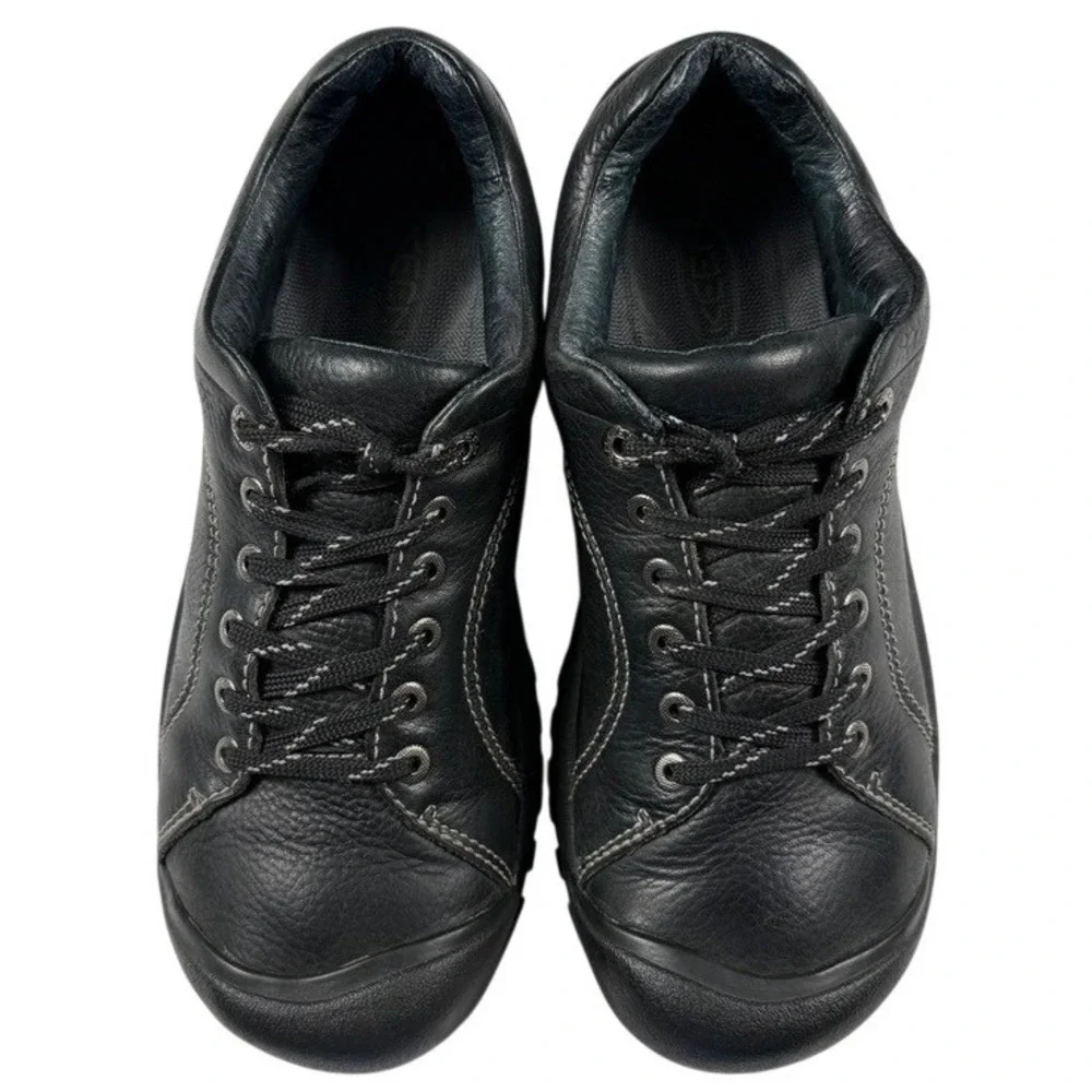 Keen Presidio Hiking Shoes Sneaker Women's 10 Black Leather Casual Oxford